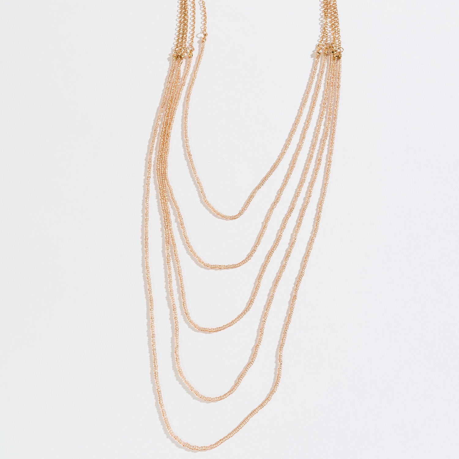 Cream Glass Bead Layered Chain Necklace – Howard's, Inc
