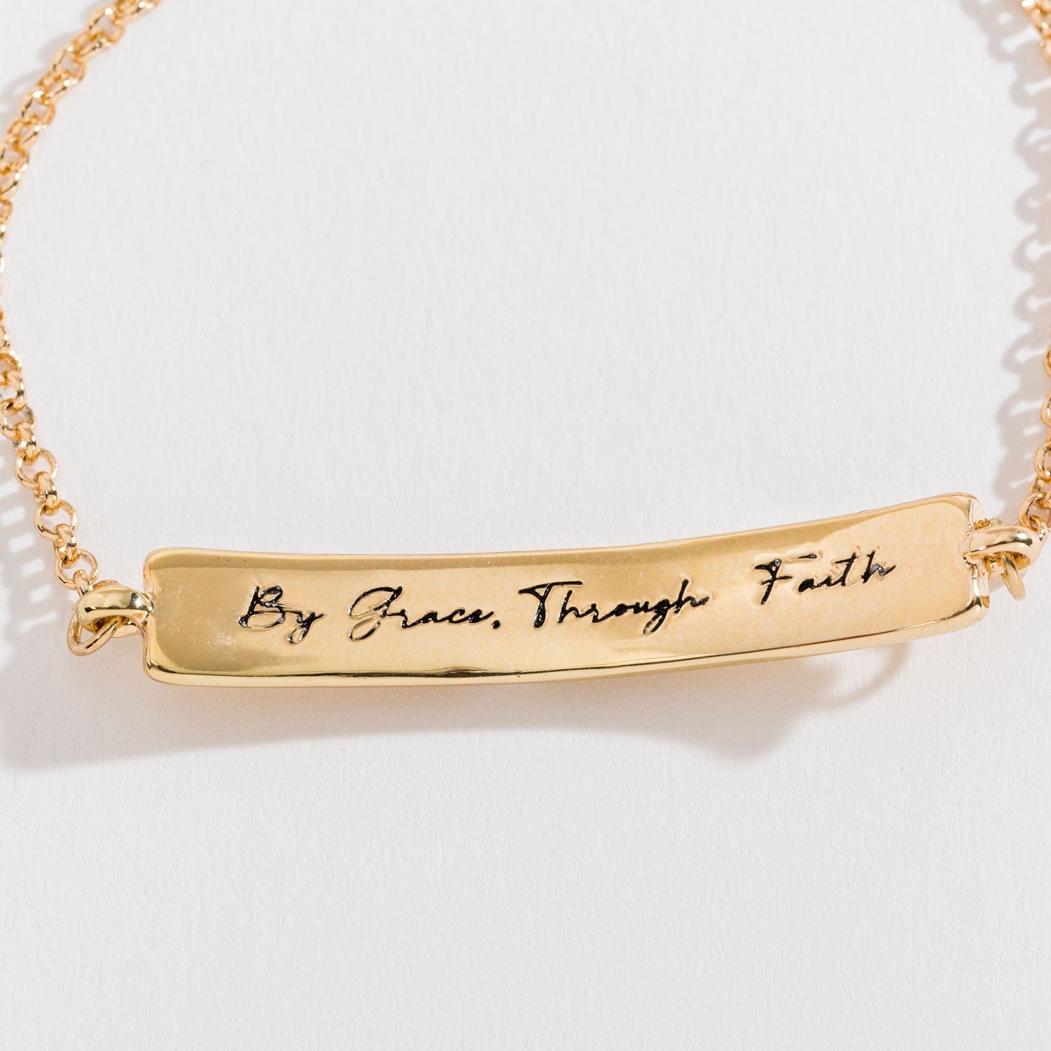 Saved Inspirational Gold Bar Adjustable Bracelet