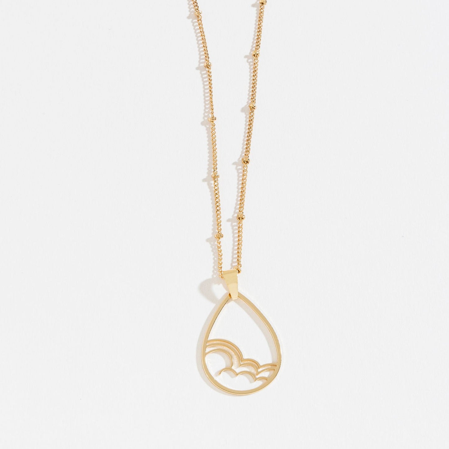 Gold Skys The Limit Cloud Teardrop Pendant Necklace