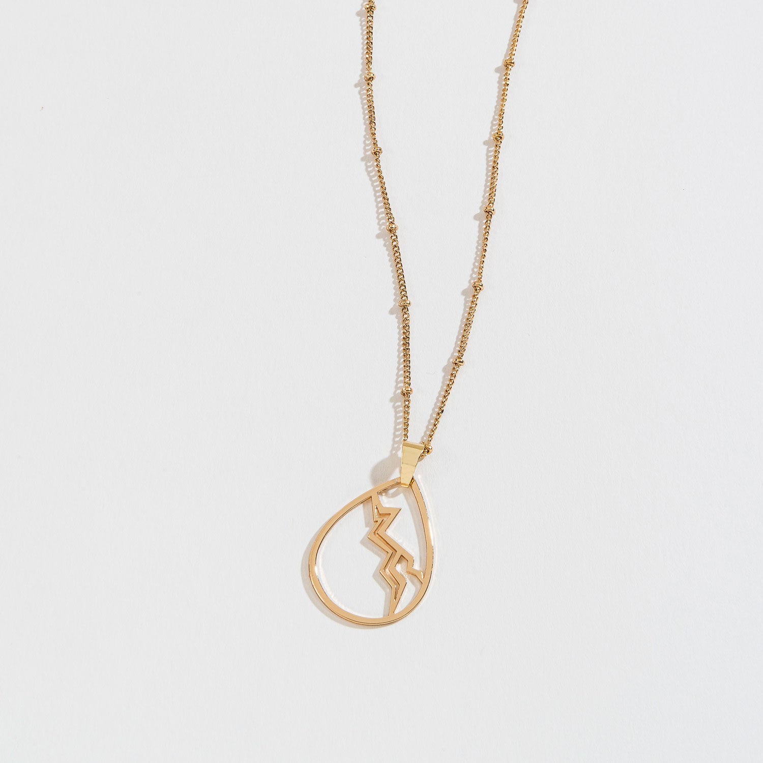 Gold Skys The Limit Lightning Teardrop Pendant Necklace