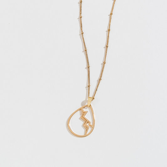 Gold Skys The Limit Lightning Teardrop Pendant Necklace