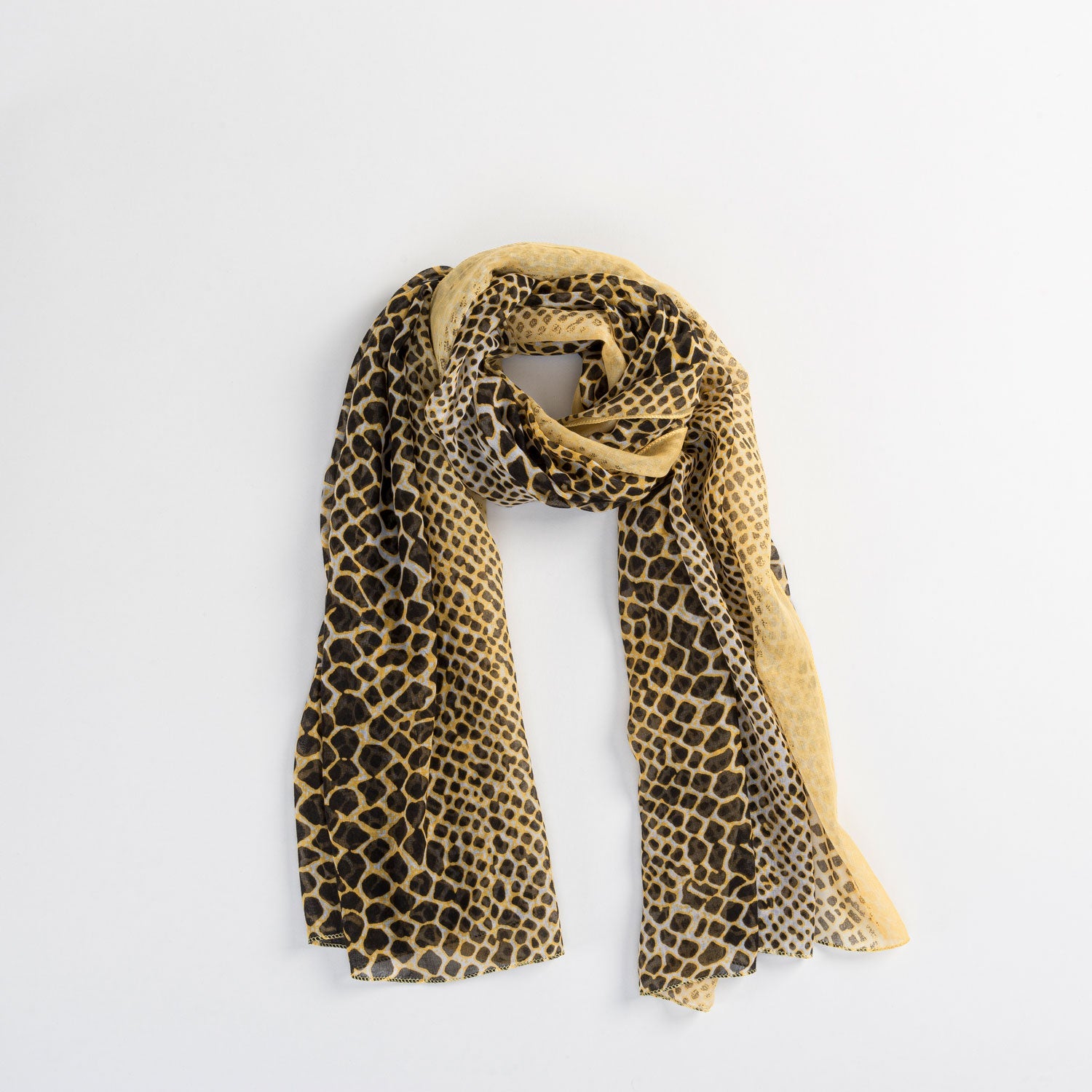 Yellow Snake Print Lightweight Scarf