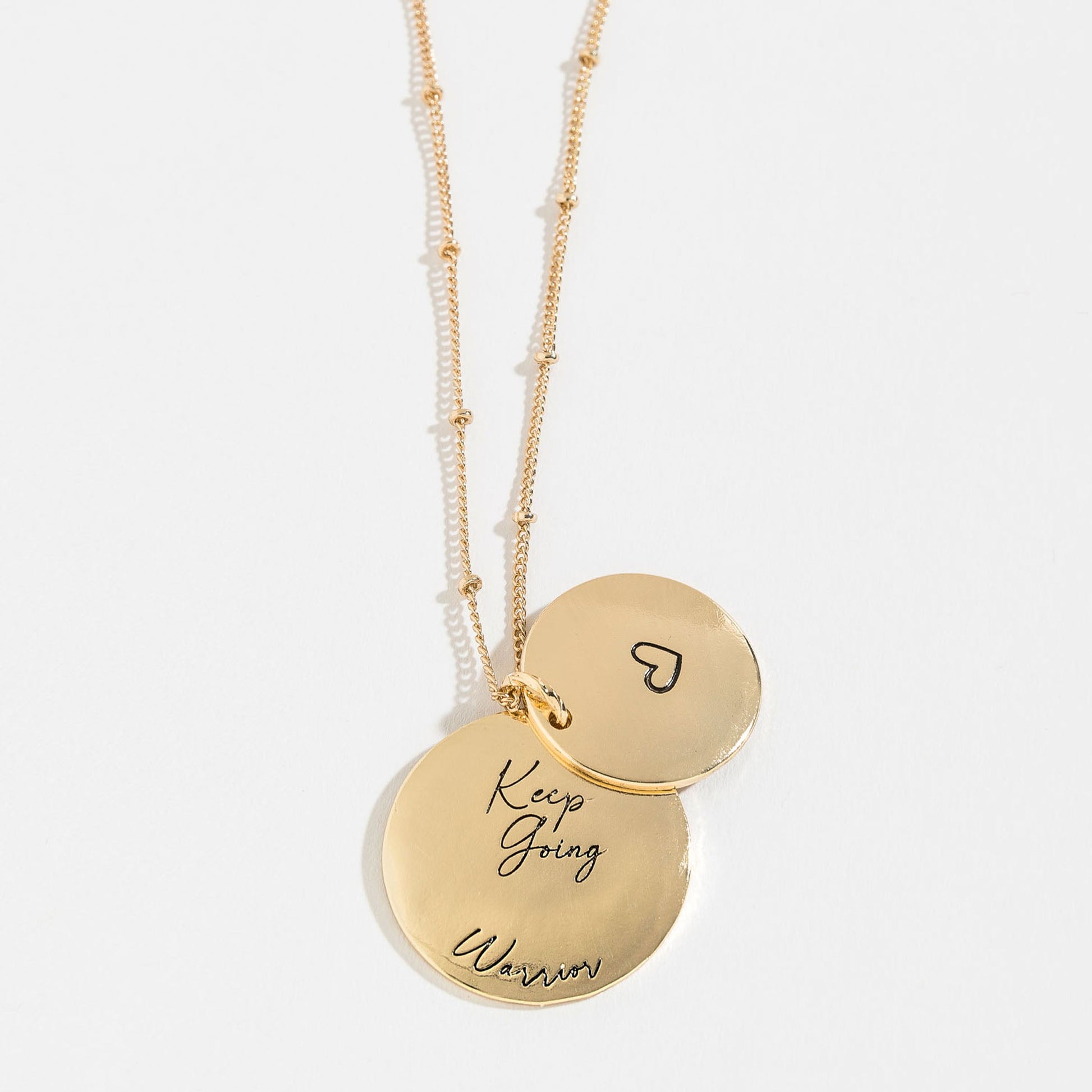 Keep Going Hidden Heart Gold Pendant Necklace
