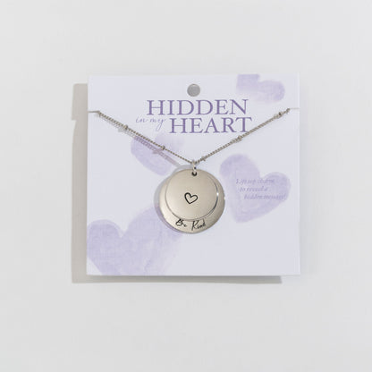 Be Kind Hidden Heart Silver Pendant Necklace