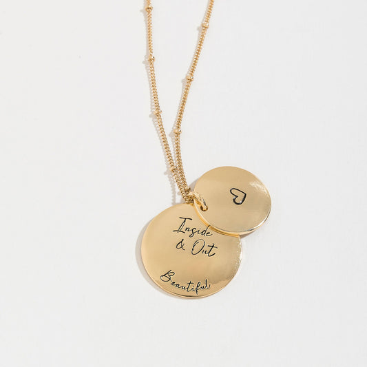 Beautiful Hidden Heart Gold Pendant Necklace