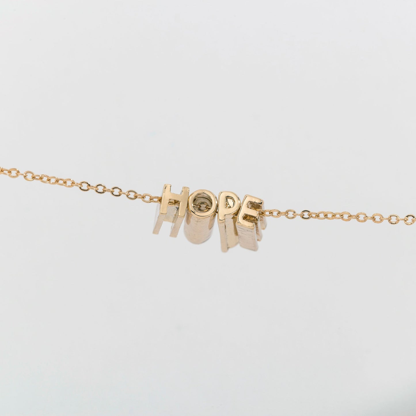 Hope Hidden Letters Gold Pillar Bars Necklace