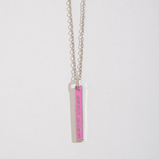 Boss Babe Pendant Bar Necklace