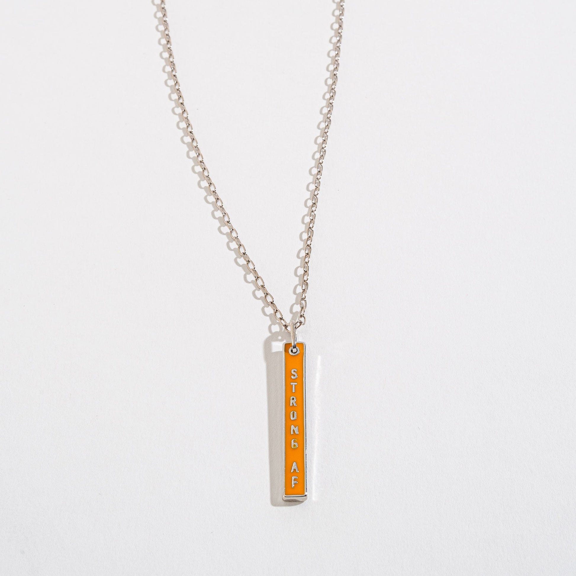 Strong Af Pendant Bar Necklace