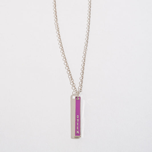 Queen Pendant Bar Necklace