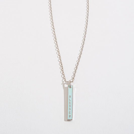 Blessed Pendant Bar Necklace