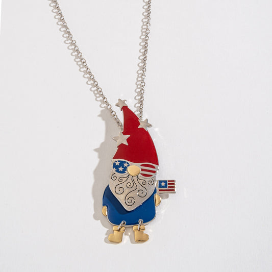 Usa Gnome Pendant Necklace