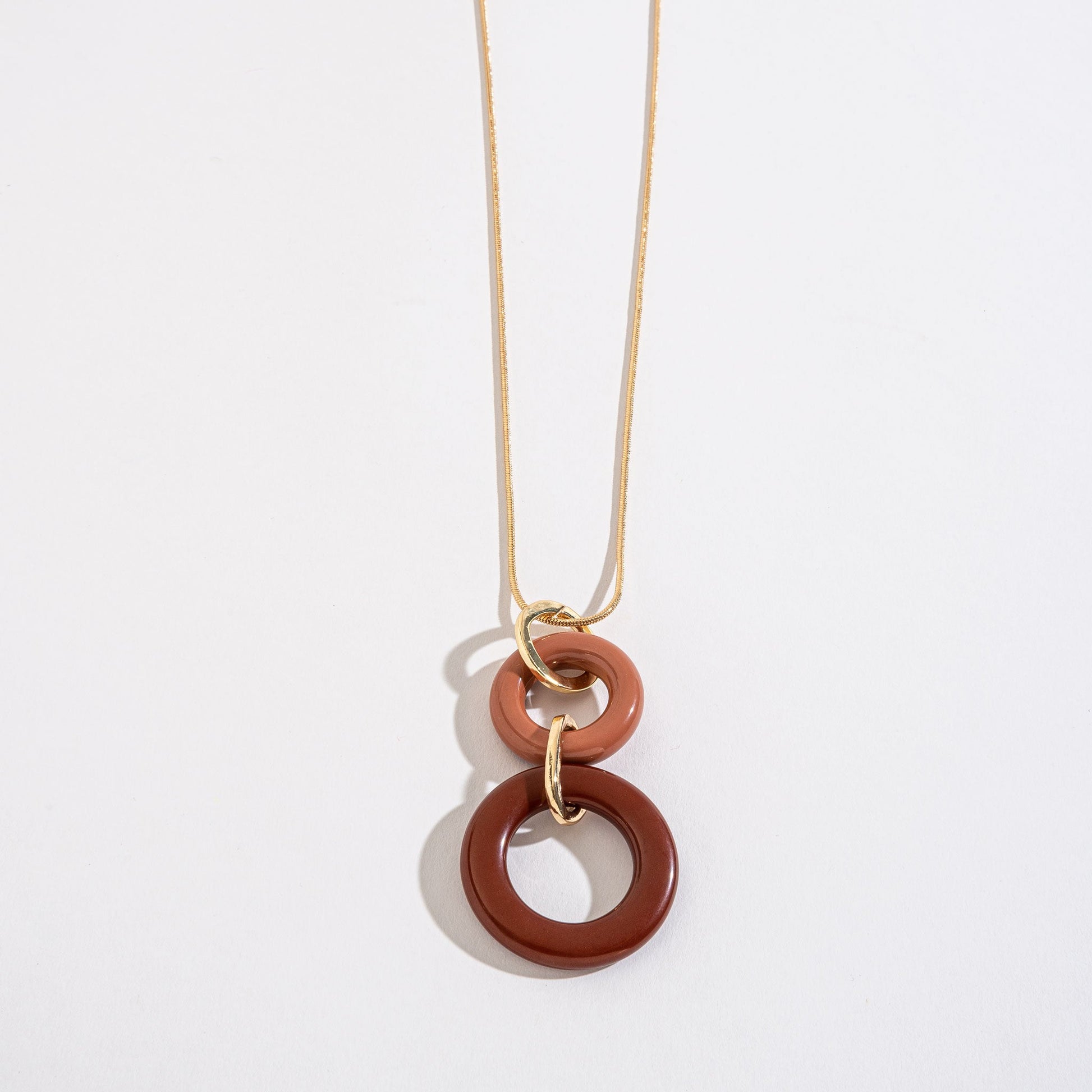 Iris Circle Long Pendant Necklace