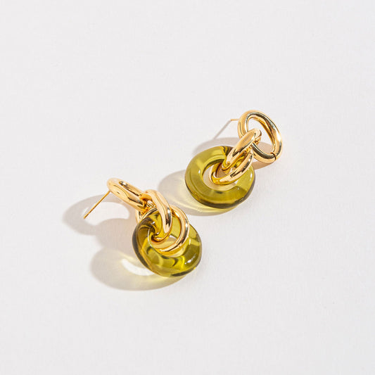 Sienna Circle Link Drop Earrings