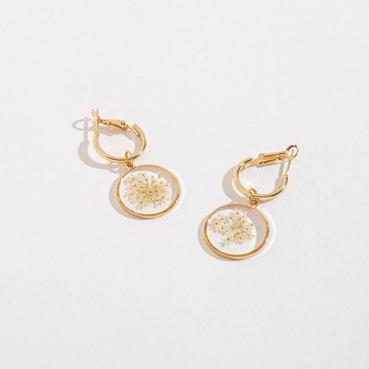 Briar Floral Hoop Drop Earrings