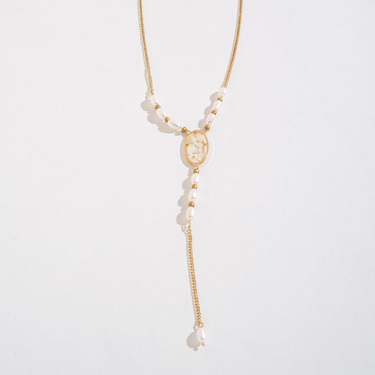 Briar Pearl Floral Y-Necklace