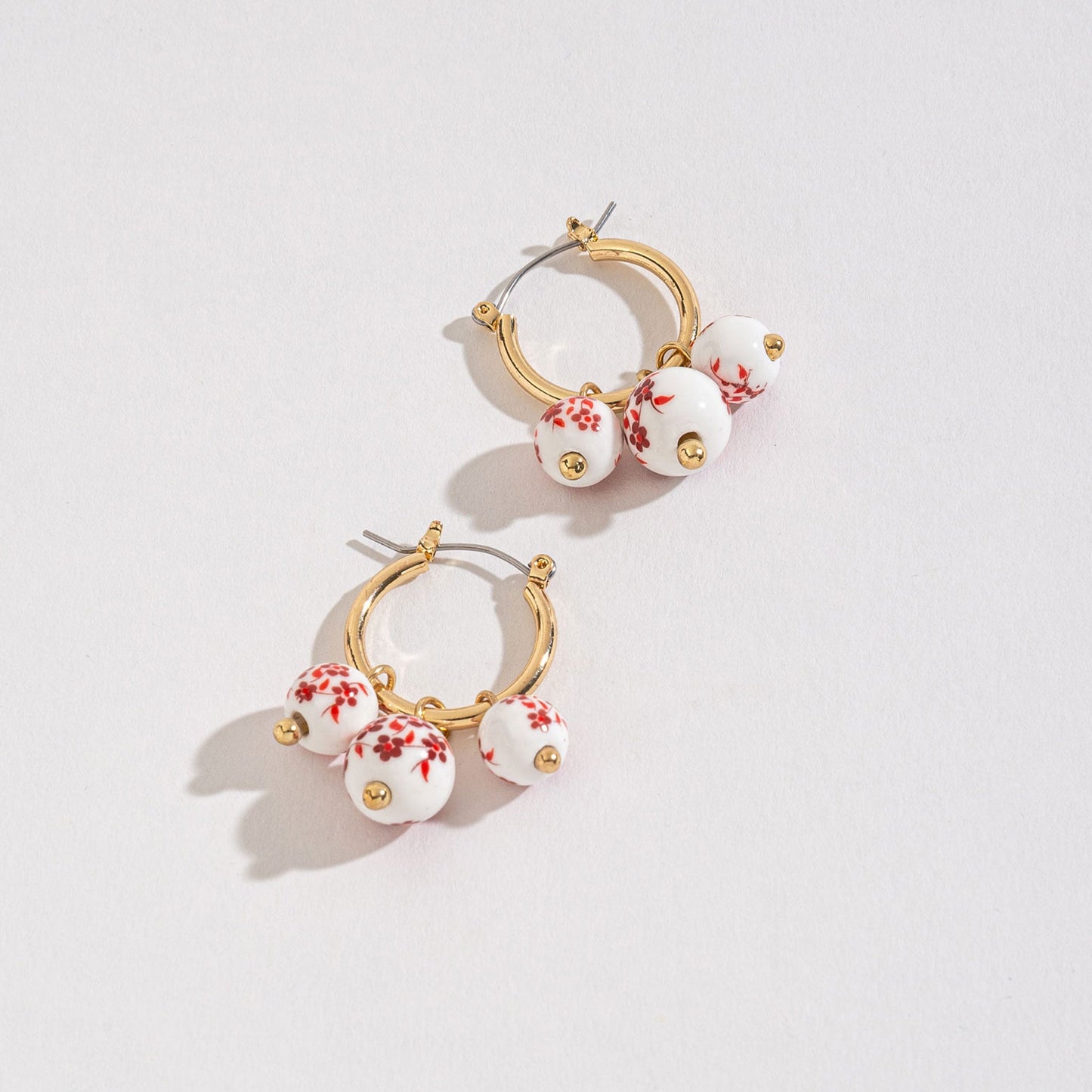 Celeste Flower Bead Hoop Earring