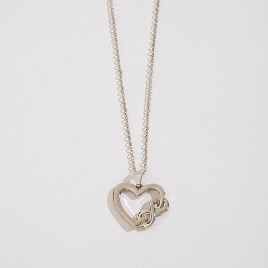 Infinity Heart Silver Pendant Necklace