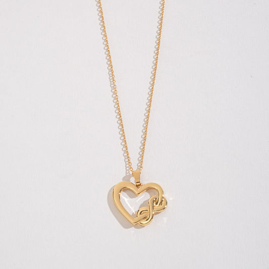 Infinity Heart Gold Pendant Necklace