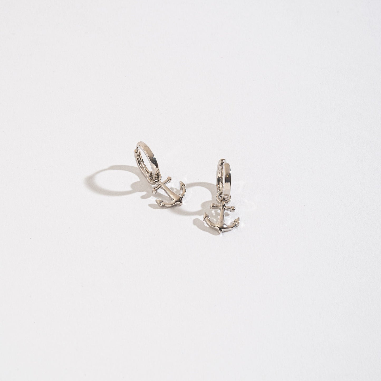 Nautical Anchor Charm Hoop Earrings