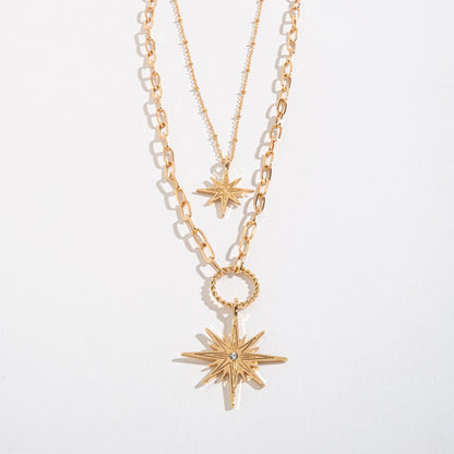 Luna Layered Stars Pendant Necklace