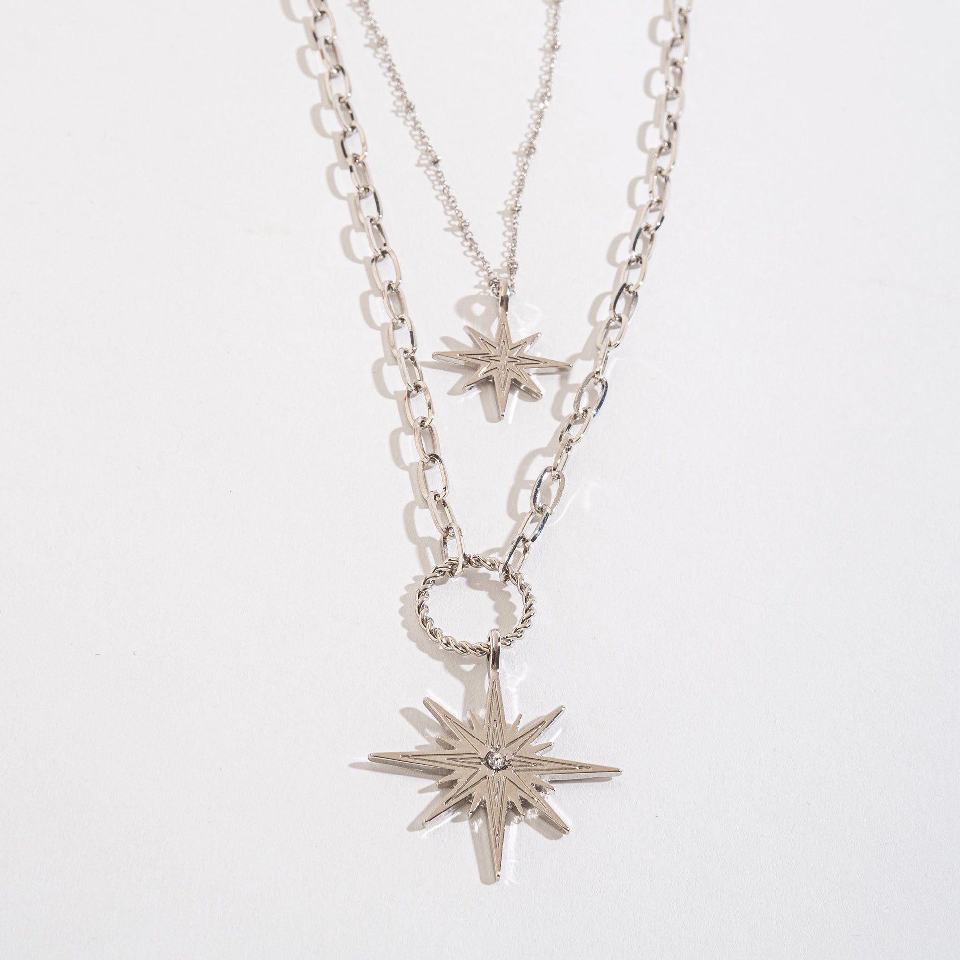 Luna Layered Stars Pendant Necklace