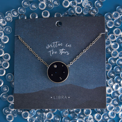 Zodiac Constellation Libra Pendant Necklace