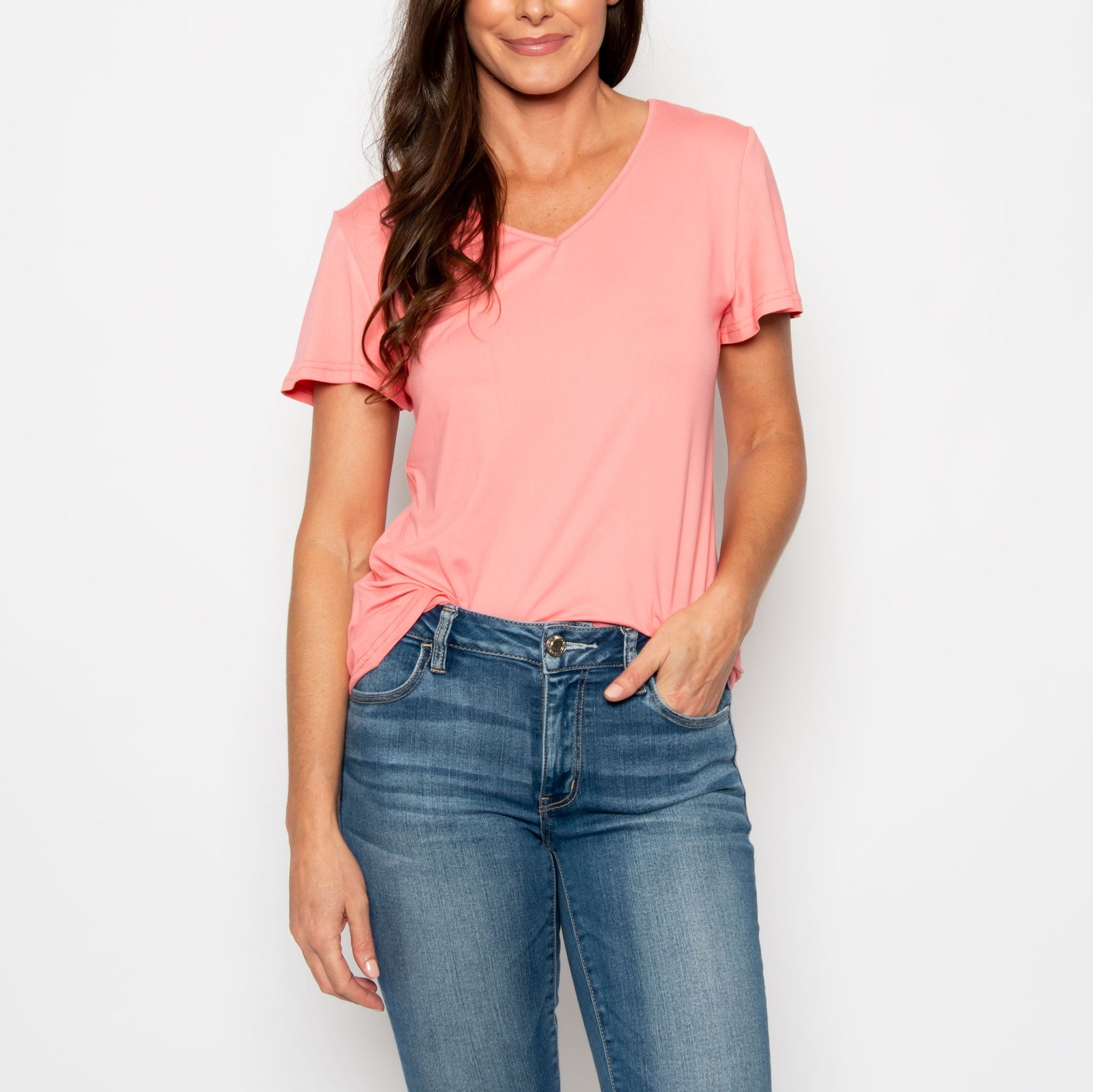 Rose Giselle V-Neck Top