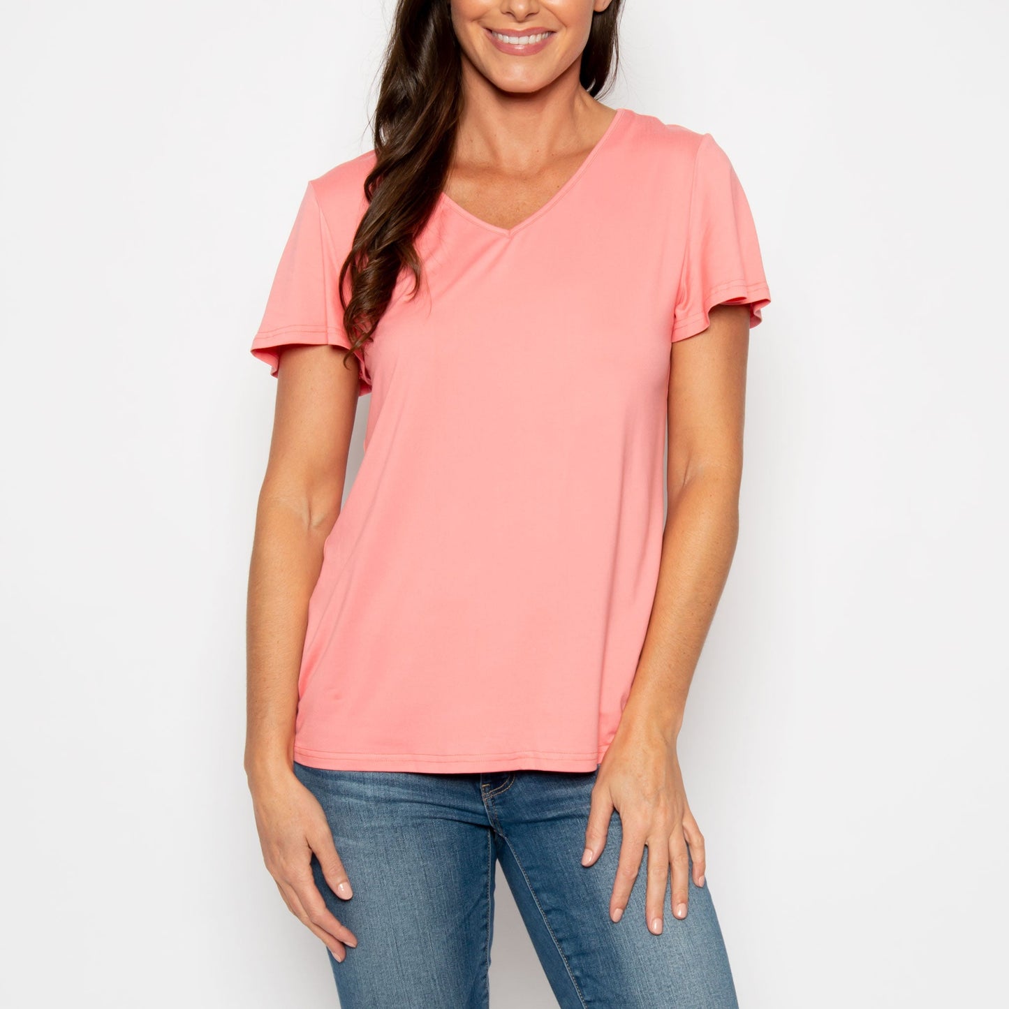 Rose Giselle V-Neck Top