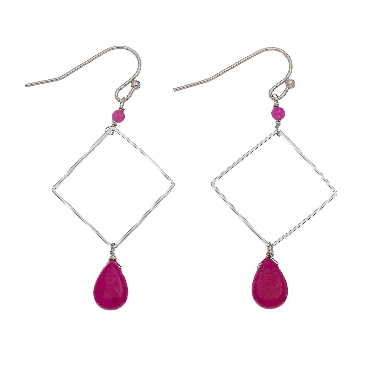 Gen Stone Tear/Square Er-Fuchsia