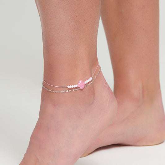 Gen Stone 2 Row Ank-Pink