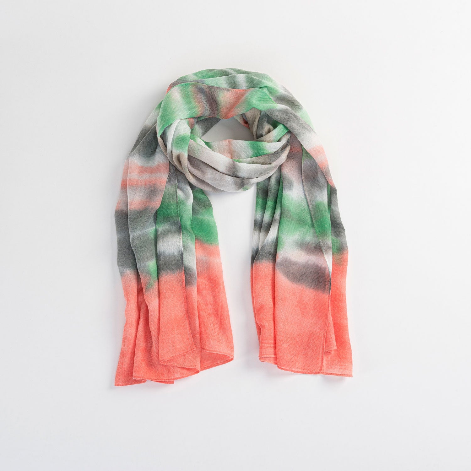 Pink Tie Dye Herringbone Weave Lightweight Scarf