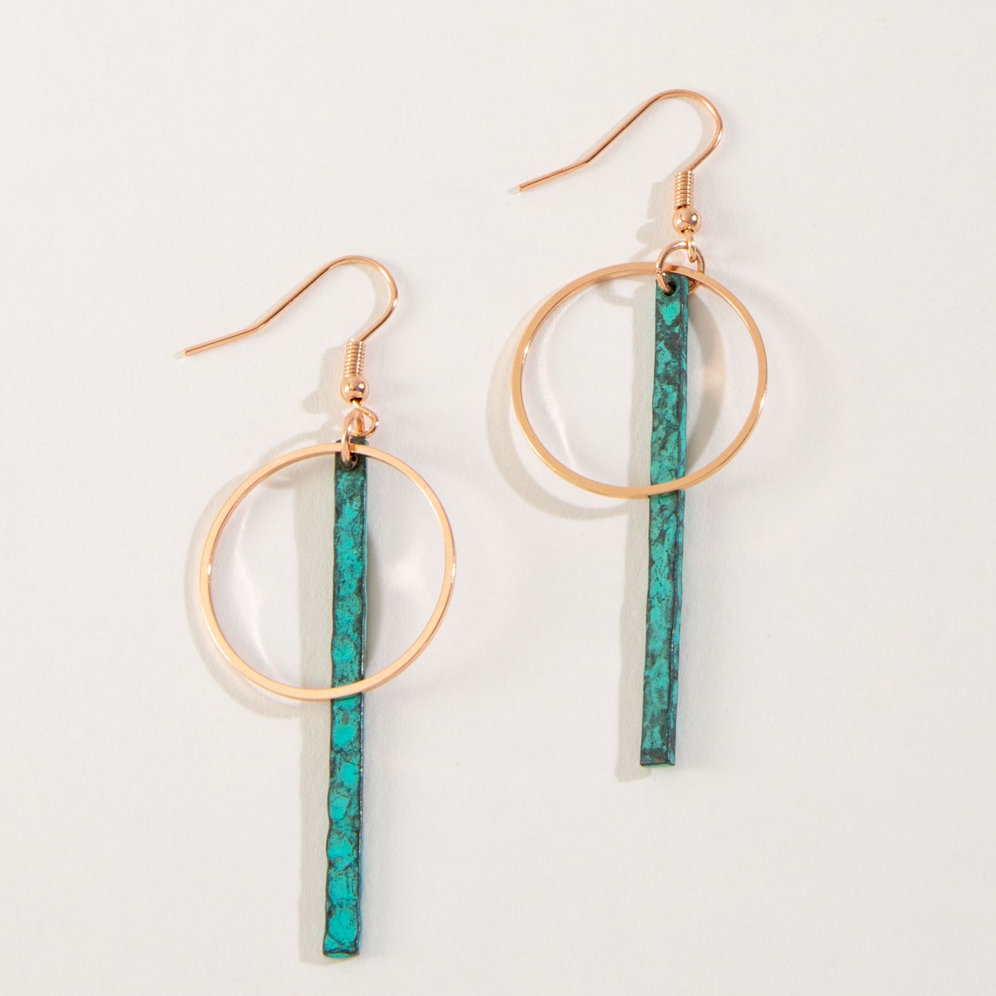 Ember Patina Circle Bar Earrings