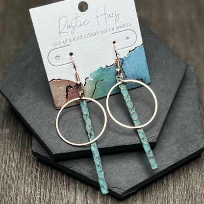 Ember Patina Circle Bar Earrings