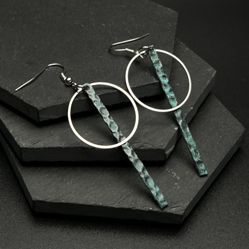 Ember Patina Circle Bar Earrings