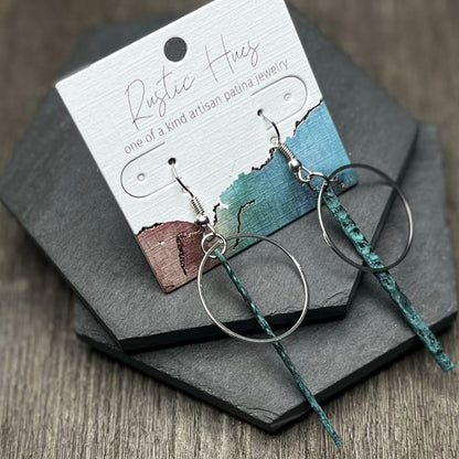 Ember Patina Circle Bar Earrings