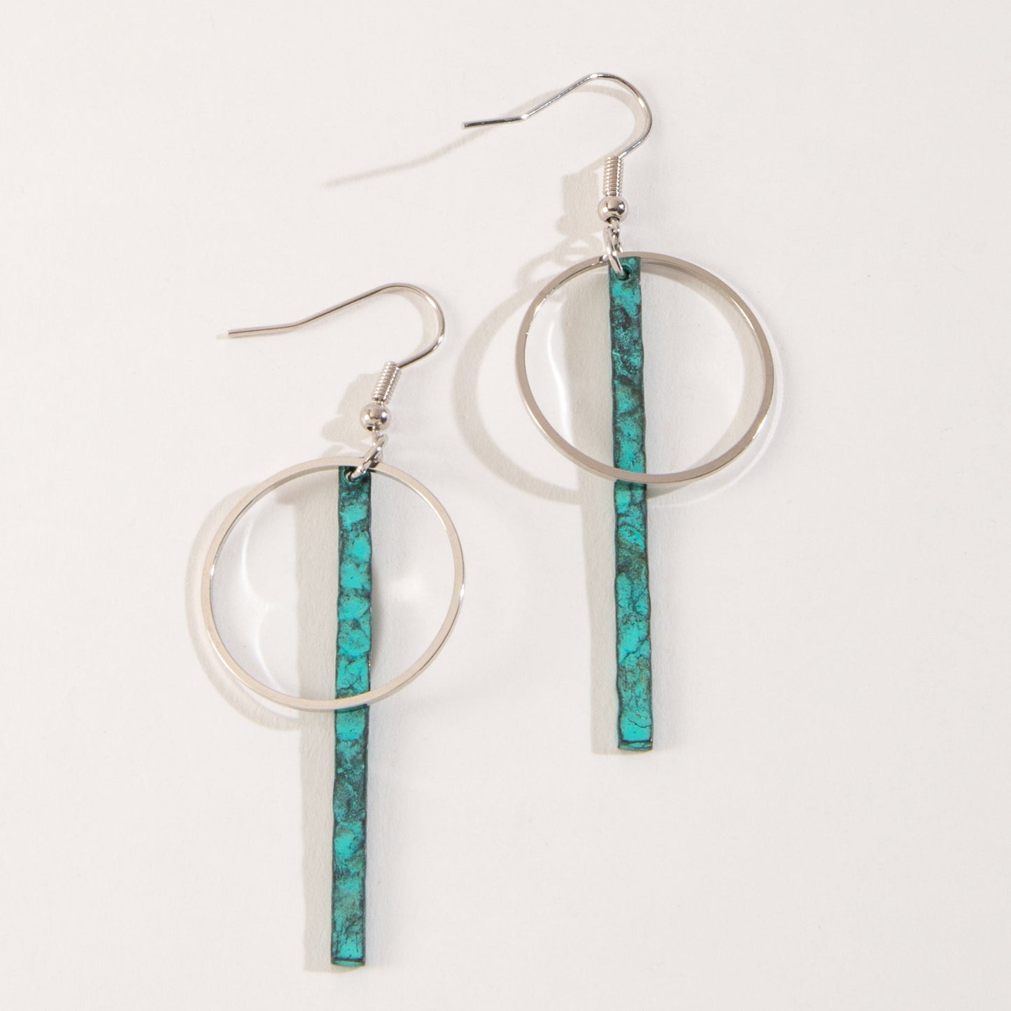 Ember Patina Circle Bar Earrings