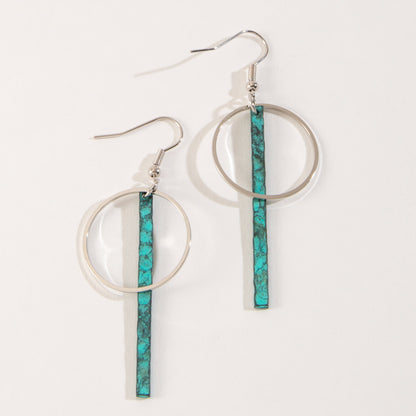 Ember Patina Circle Bar Earrings