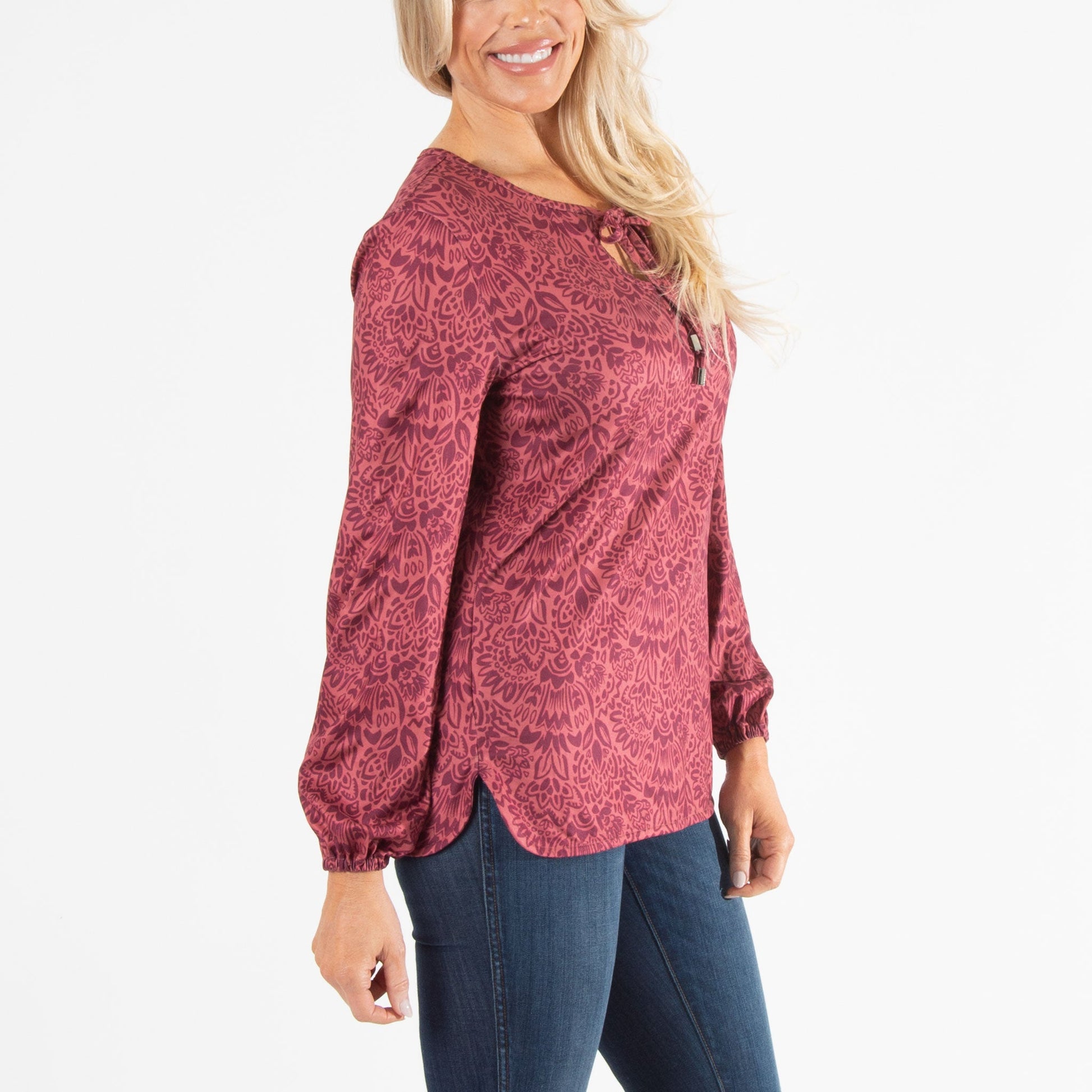 Georgia Tie Keyhole Top