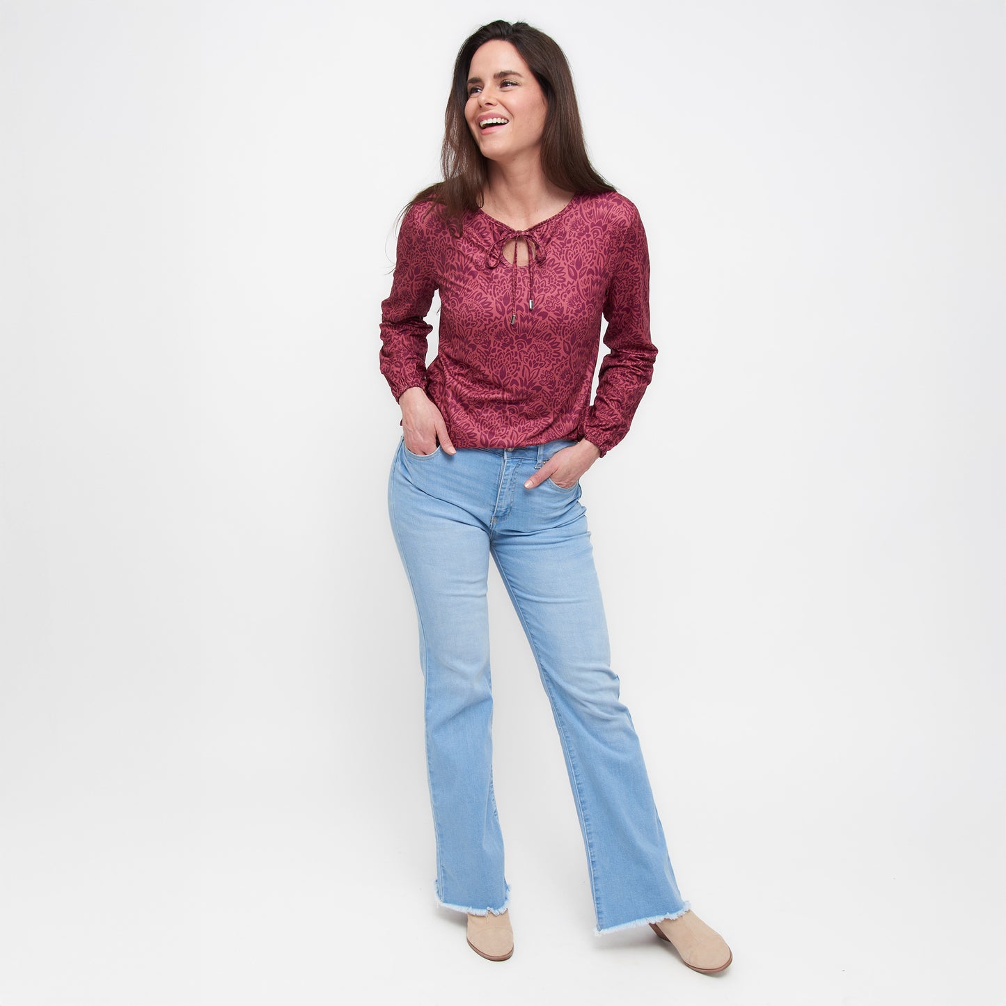 Georgia Tie Keyhole Top