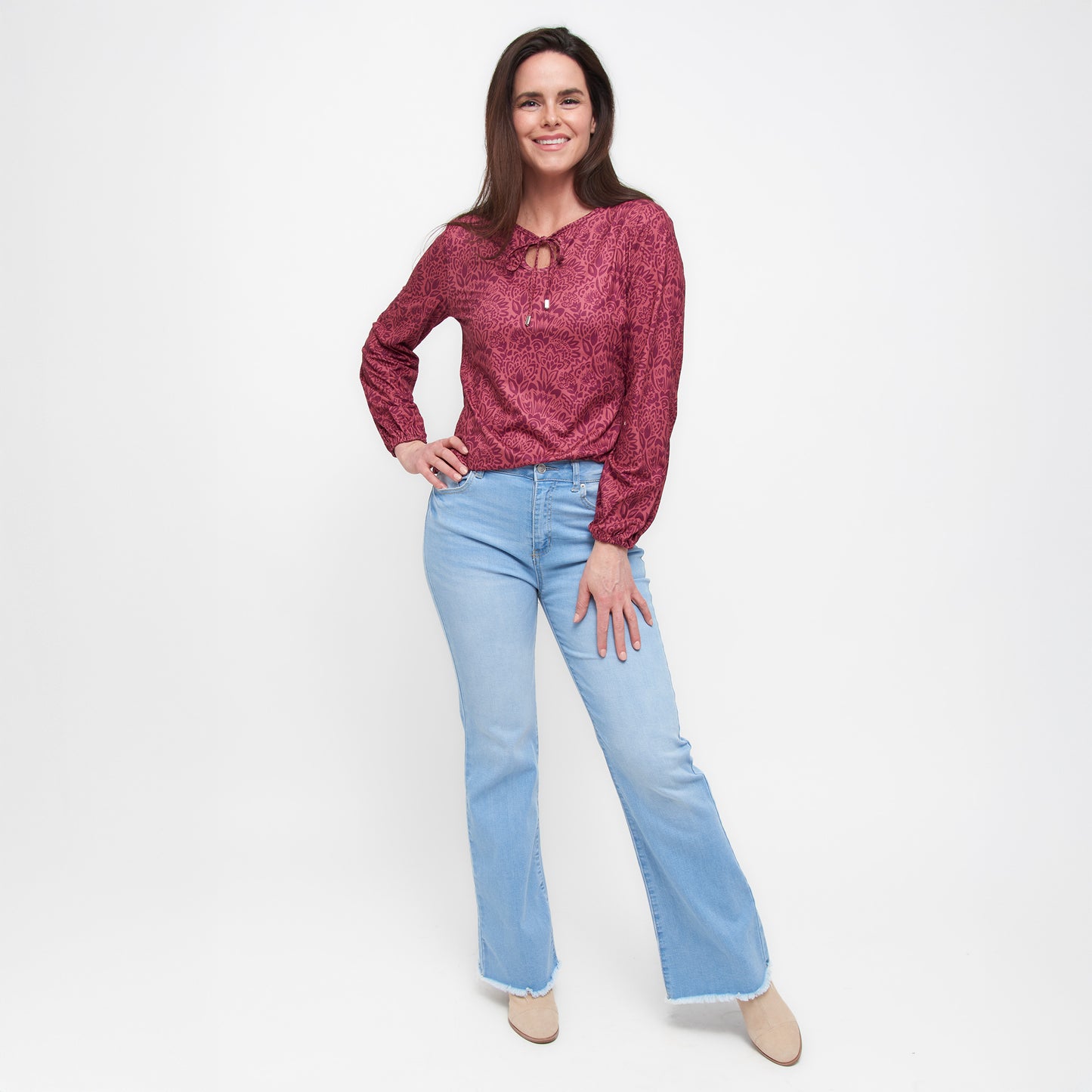 Georgia Tie Keyhole Top