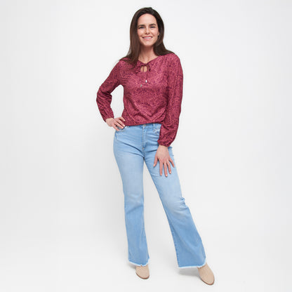 Georgia Tie Keyhole Top