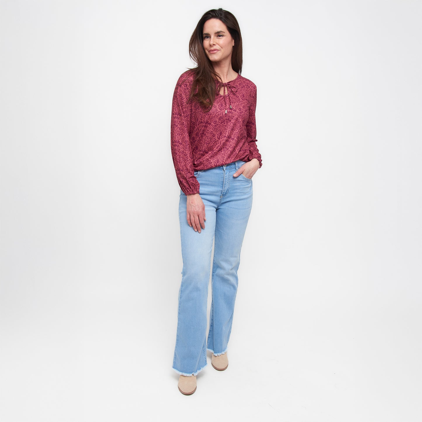 Georgia Tie Keyhole Top