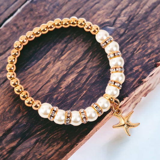 Elsie & Zoey Selah Pearl Starfish Bracelet