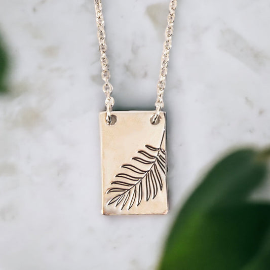 Elsie & Zoey Elani Engraved Palm Pendant Necklace