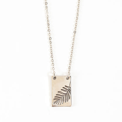 Elsie & Zoey Elani Engraved Palm Pendant Necklace