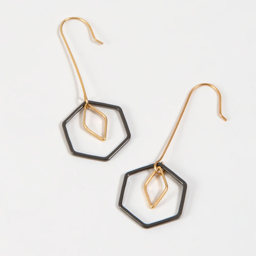 Juno Geometric Hexagon Earrings