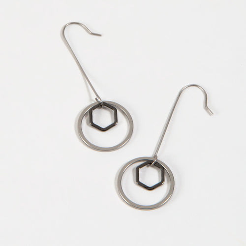 Juno Geometric Drop Hoop Earrings