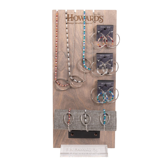 18 Piece Layne Beaded Hoop Necklace, Earring & Bracelet Unit With Display