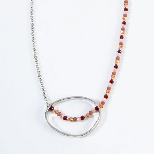 Layne Beaded Hoop Pendant Necklace