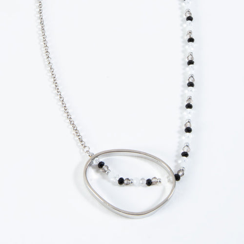 Layne Beaded Hoop Pendant Necklace